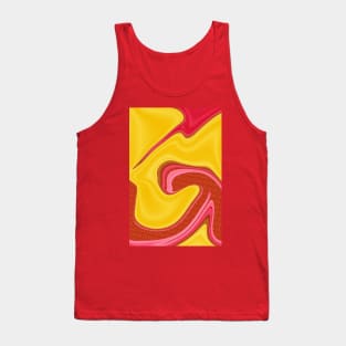 Red and Yellow Swirling Liquify Pattern Tank Top